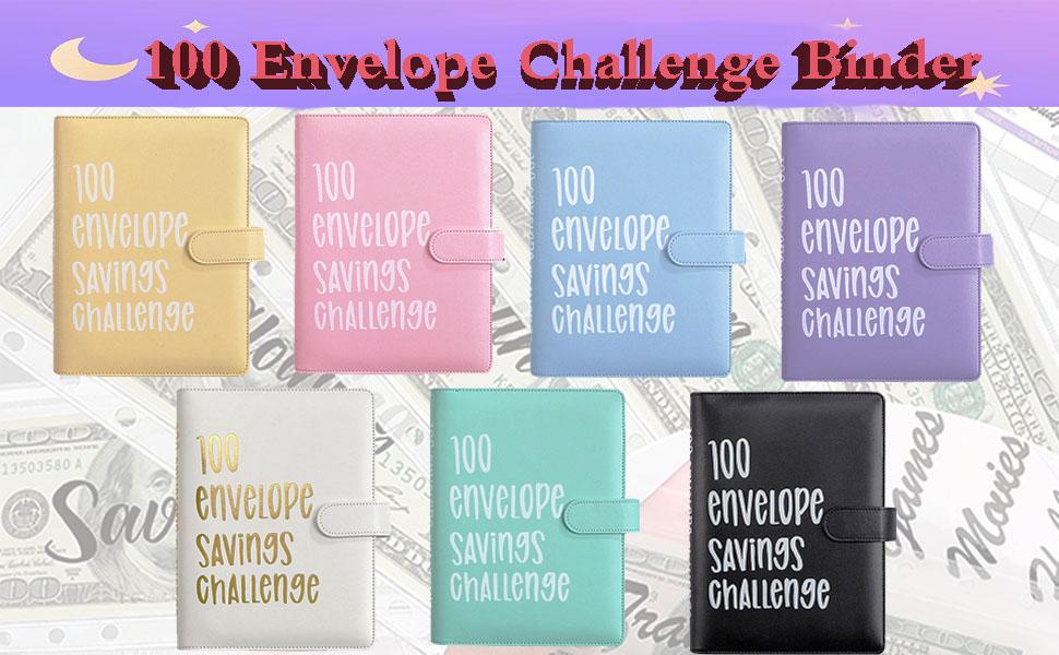 100 Envelopes Money Saving Challenge, Savings Challenges Book with Envelopes & Challenge Tracker, Motivational Process to Save $5050, Money Saving Binder 100 Pocket Pre-numbered