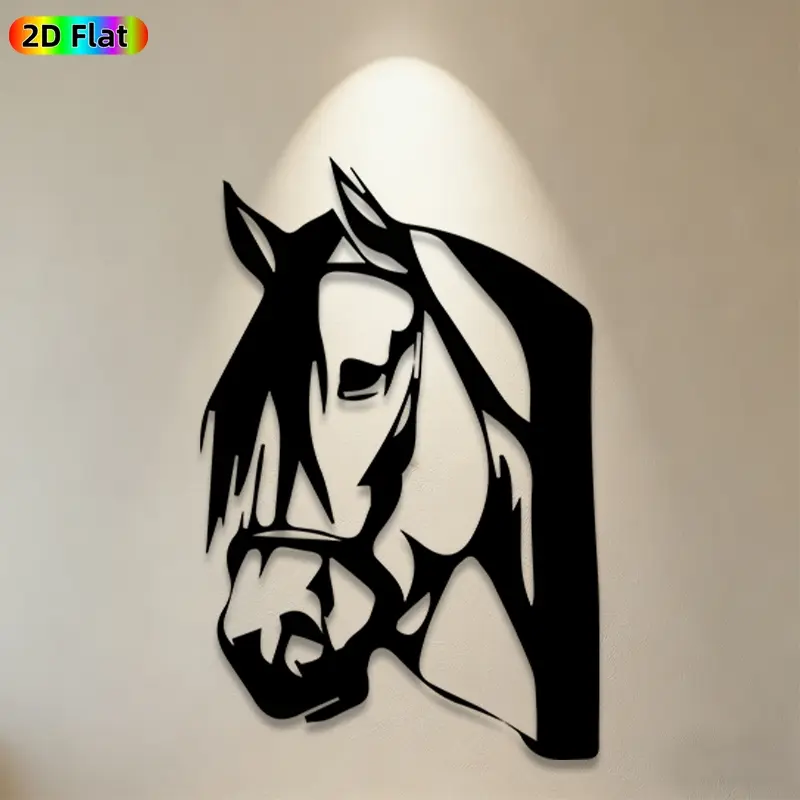 1pc Horse Head Metal Wall Art, Horse Head Statue Mural, Ideal Gift for New Year, Christmas, Equestrian Decor Enthusiasts, Rust-Resistant Metal Wall Decor Wall Sculptures, Perfect for Home Wall & Garden Fence, Indoor Outdoor Decor, Modern Home Decor