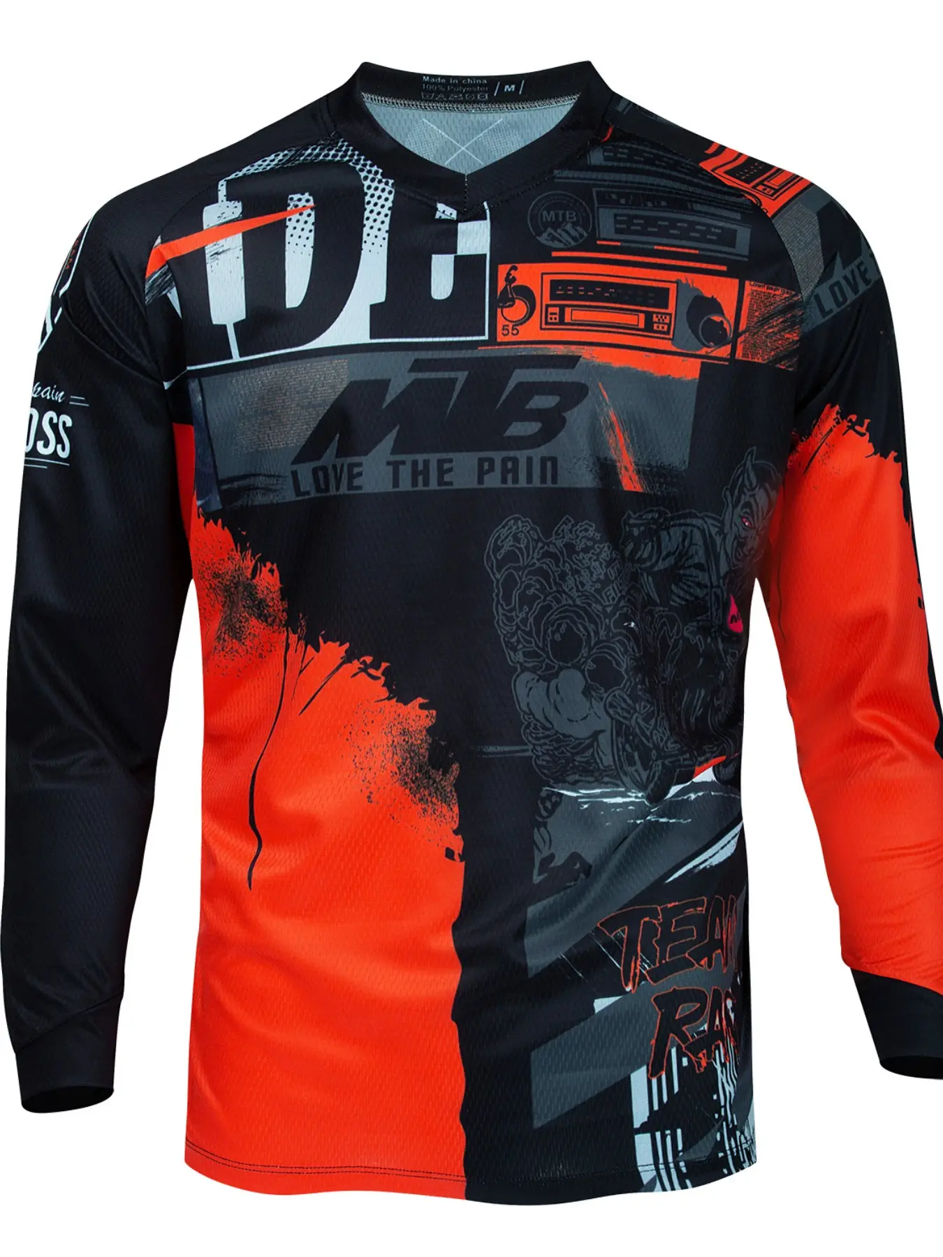 Men's Downhill MTB Jersey Long Sleeve Cycling Shirt, Cycling Sports Wear, Sports Clothing, Racing Shirt, Athletic Workout Tops, Mountain Bike Riding Gear, Breathable & Durable Outdoor Sports Top