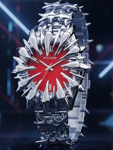 Handmade Quartz Watch, Original European Style Vampire Dragon Scale Spike Design, Unisex Small Batch Wristwatch, Unique Jewelry Accessory