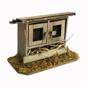 1:12 Miniature Garden Decor Realistic Wooden Hen House Chicken Coop for Dollhouse Rustic Farm Scene, Perfect Gift Idea