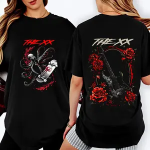 100 Cotton Casual Streetwear Style T-Shirt The Xx Band Logo And Rose Guitar Design For Music Lovers Summer Wear Gift For Music Fans And Rock Enthusiasts # 2026 Coachella