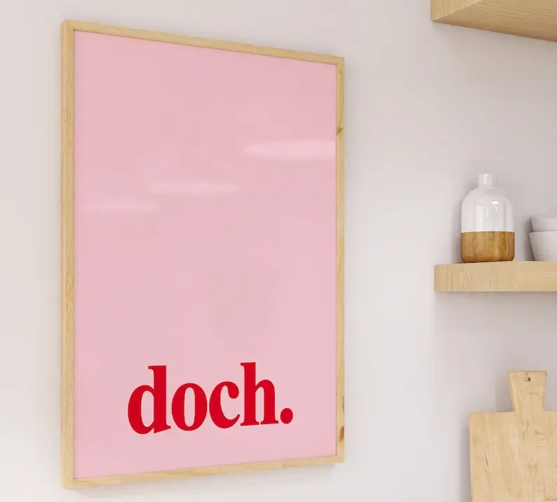 Doch Poster, Kunstdruck Typografie Print, Vintage Poster Küche, Contemporary Wall Art, Boho Wohndeko, Lustiger Spruch Minimalistisch Deko