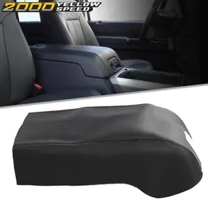 Driver Center Console Armrest Lid Cover Replacement Fit for 2011-2016 Ford F-250 F-350 F-450 Super Duty Truck, Premium Leather Repair Skin, Black