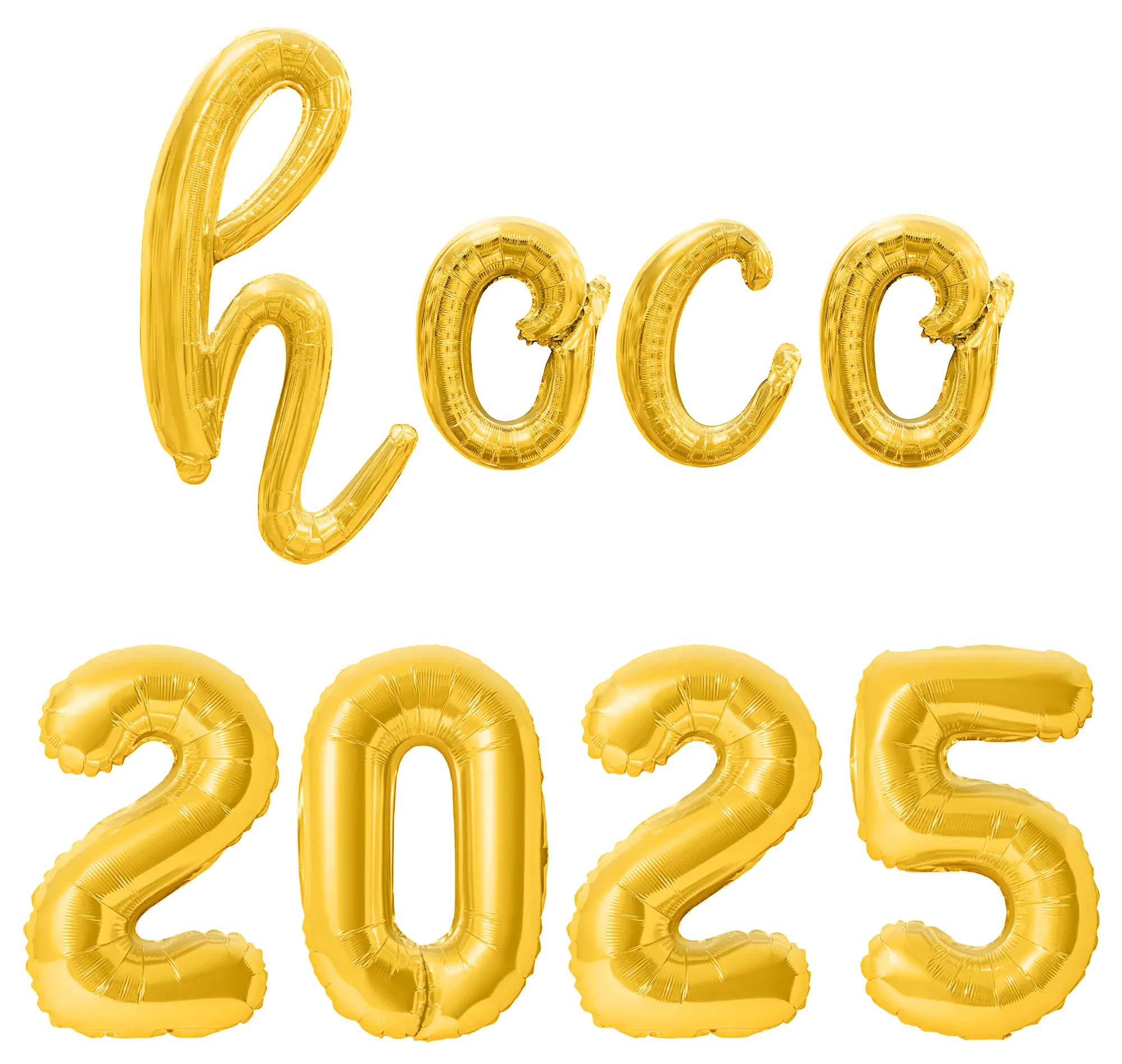 Cursive Script Letter Balloons - HOCO 2025 16" Inch Alphabet Letters Foil Mylar Balloon Homecoming Party Banner