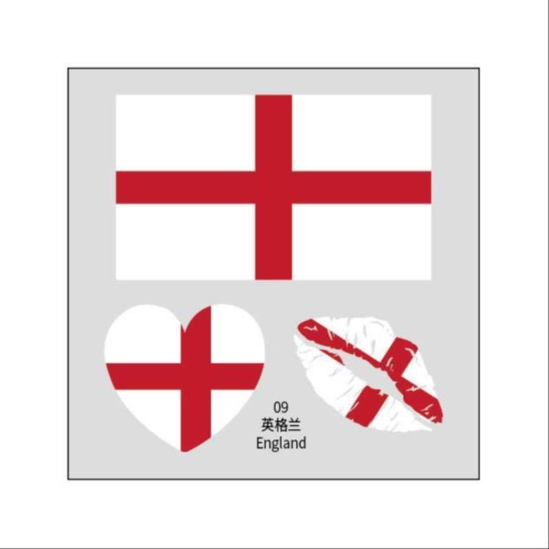 World Cup Football Face Stickers Temporary Tattoos Waterproof Country Flag Decals for Sports Fans Watch Party Game Day Celebration Festival Event Supplies 48PCS