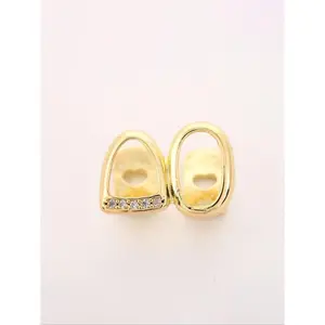 Unisex Hollow Out Design Rhinestone Hip-Hop Side Tooth Guard Copper Material Plain Pattern Daily Wear All Seasons Punk Style