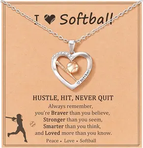 Softball Necklace for Teen Girls Daughter Granddaughter Christmas Sport Gifts, Softball Stuff, Gifts for Girls