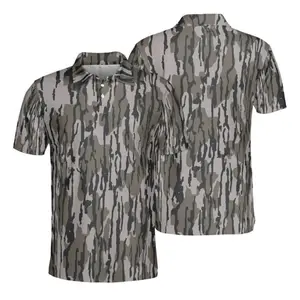 Bottomland Camouflage Golf Polo Shirt for Men Short Sleeve Outdoors, Cozy Fit, Perfect for Any Season, Clean Look, Goes with