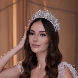 Sparkling Crystal Bead and Rhinestone Tiara