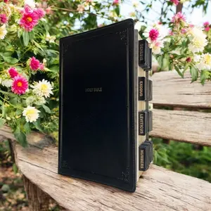 Custom Tabbed NKJV Black Holy Bible With Tabs Christian Gift for Him Her Mom Women Confirmation Church Pastor Baptism Catholic King James