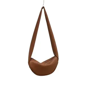Minimalist Design Shoulder Bag For Women, Literary All-Match Leisure Croissant Soft Leather Dumpling Bag, Crossbody Bag