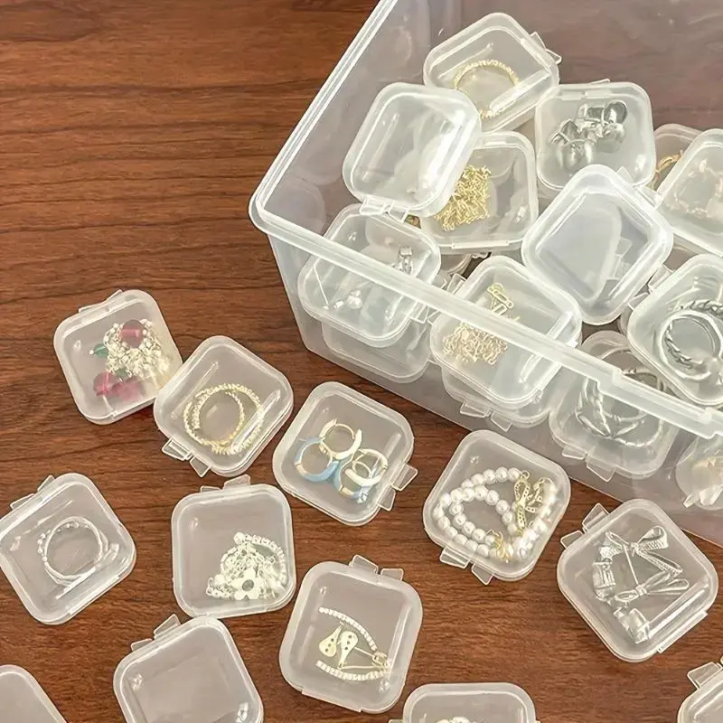 20 Pack Small Square Plastic Storage Containers With Secure Sealed Lids Stackable Compact Organizer Box For Jewelry Beads Craft Small Parts DIY Art Supplies