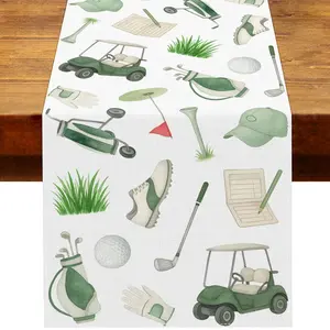 1PC Golf-Themed Party Decorations Including a 'Let'S Par-Tee' Table Runner for Sports Ball Birthday Celebrations, Suitable for Home Kitchen Dining，Room Decor，party supplies