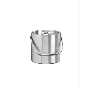 Kraftware 71407 Brushed Stainless Steel 2.5 Quart Brushed Stainless Steel Doublewall Ice Bucket
