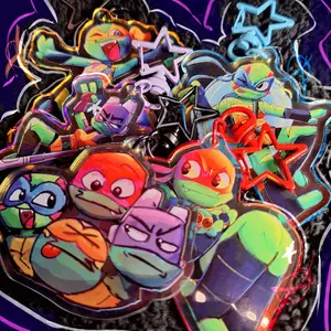 Turtle brother Acrylic keychains- Raph, Leo, Mikey, Donnie, Perfect for keys, bags, or as a gift