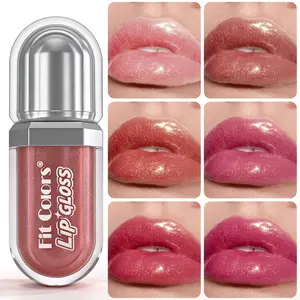 3D Mirror Gloss Lip Glaze Long-Lasting Hydration Anti-Wrinkle Lip Balm Transparent Pearl Fine Sparkle Lip Oil Valentine's Day Gift