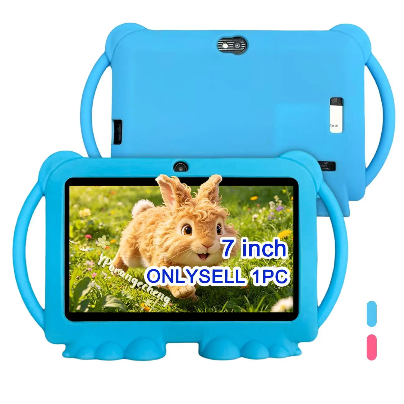 7" Kids Learning Tablet, Android Tablet with 5G Cellular & WiFi, Dual Camera, HD Display, Shockproof Case – For Early Learning, Online Classes & Entertainment – Christmas, Birthday Gift for Boys & Girls – Blue / Pink Colors (Adapter Not Include