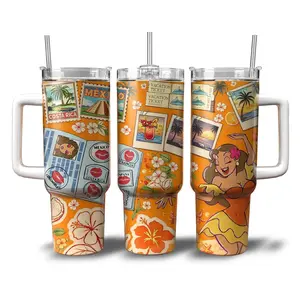 2026 Karol G “Viajando Por El Mundo: Tropitour” Tumbler – Latin Pop Inspired Design, Karol G Graphic Collage & Tropical Tour Style Print, 20oz/40oz Stainless Steel Insulated Travel Mug with Handle, Gift for Music Fans & Reggaeton Lovers