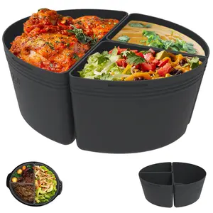 FROVEN Slow Cooker Divider 6 QT Reusable Silicone Liners for Crock Pot Oval Shape Leakproof Dishwasher Safe for Most 6 Quart Cookers Cooking Accessories Meal Prep Food Storage