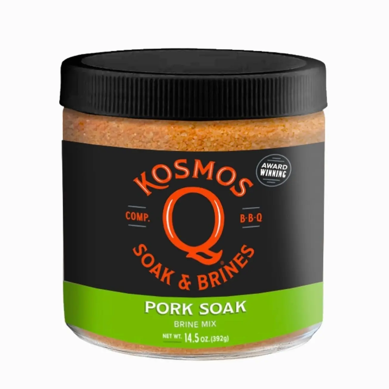 Kosmos Q Pork Brine Soak & Seasoning, Sweet Brown Sugar & Worcestershire Infusion For Pork Chops, Roasts, Shoulder, Smoking, Grilling, Roasting, Locks In Juiciness, Savory Flavor, Mix, 16 Oz Jar