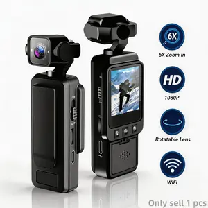 1080P Sports Camera,Action Camera,Wearable Action Camera,Vlogging Handheld Camera,6X Digital Zoom,USB Rechargeable,Wearble Body Camera,Vlogging Camera,WiFi POV Camera,Sport DV,Streaming Camera,Portable Handycam,Men Gifts