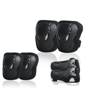 6-Piece Children's Safety Gear Set - Suitable for Ages 3 to 8, Breathable Mesh Adjustable Knee, Elbow, and Wrist Pads for Skateboarding and Roller Skating, Ergonomic Design (Black) |   Bicycle Accessories |   Durable Safety Protective Gear