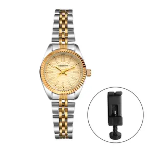 OIDEA Women's Business Casual Stainless Steel Watch - Waterproof Analog Quartz, 3 ATM, 2-Tone Stainless Steel Strap, Gold Dial, Adjustable Band with Removable Links summerwins,summerwins