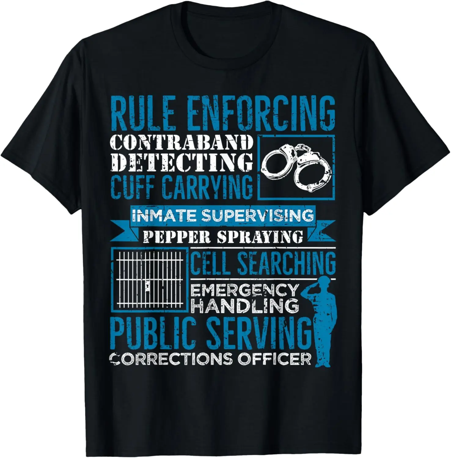 Women's 100% Cotton Short-Sleeve Distressed Vintage Graphic T-Shirt - Casual Top for Correction Officers, Shortsleeve