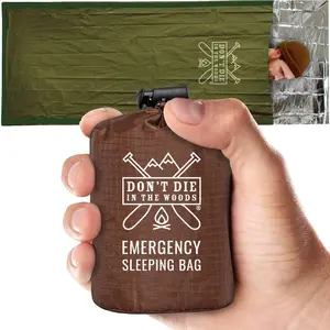 Don’T Die in the Woods - Survival Bivy - Emergency Sleeping Bag with Hood - Made with Extra-Thick Space Blanket Thermal Mylar - One of the 10 Essentials for Hiking, Camping, First Aid Kits Don't Die In The Woods
