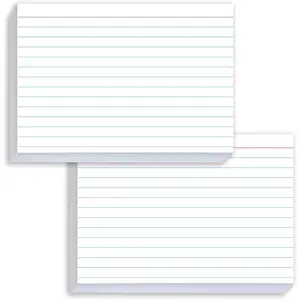 White Index Cards 5x7 Ruled, 50 count File Note Cards, Lined Index Cards, Study Cards, Flashcards for Studying, Notecards for Studying, Note Taking and