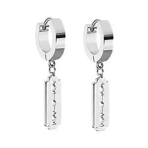 GTHIC Vintage Stainless Steel Punk Razor Blade Hoop Earrings for Men Birthday Gift