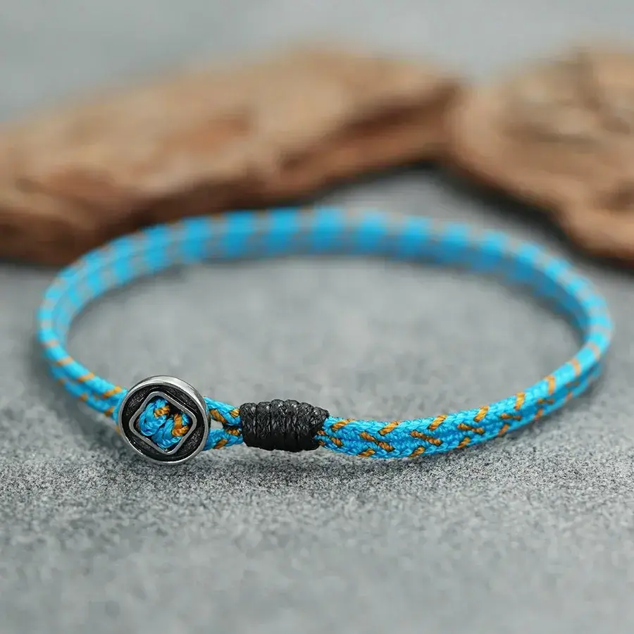 Minimalist 2mm Thin Rope Bracelet Unisex Handmade Braided Easy Hook Bilayer National Style Luck Red Braslet Family Couple Gift