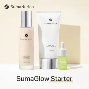 SumaNurica SumaGlow Starter Set, Amino Acid Cleanser + Niacinamide Serum + ECM Moisturiser for Fresh, Glowing Skin
