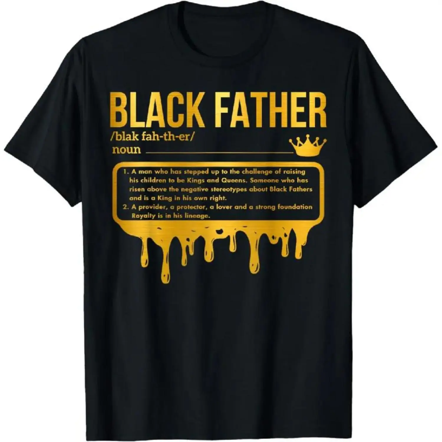 Unisex Black Father Definition Graphic T-Shirt, Casual Short Sleeve Round Neck Streetwear Top for Father's Day, Shortsleeve, Tshirt, Fathers Day Gifts