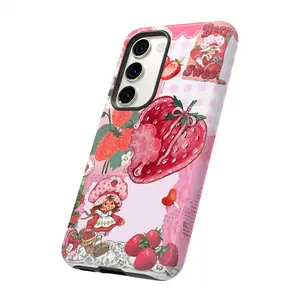 Strawberry Shortcake Phone Case,Shockproof Rugged Cover Dual Layer Soft TPU Hard Bumper Shell for Samsung S25 S24 S23 S22 S21 NOTE20 Ultra A71 A56 A36