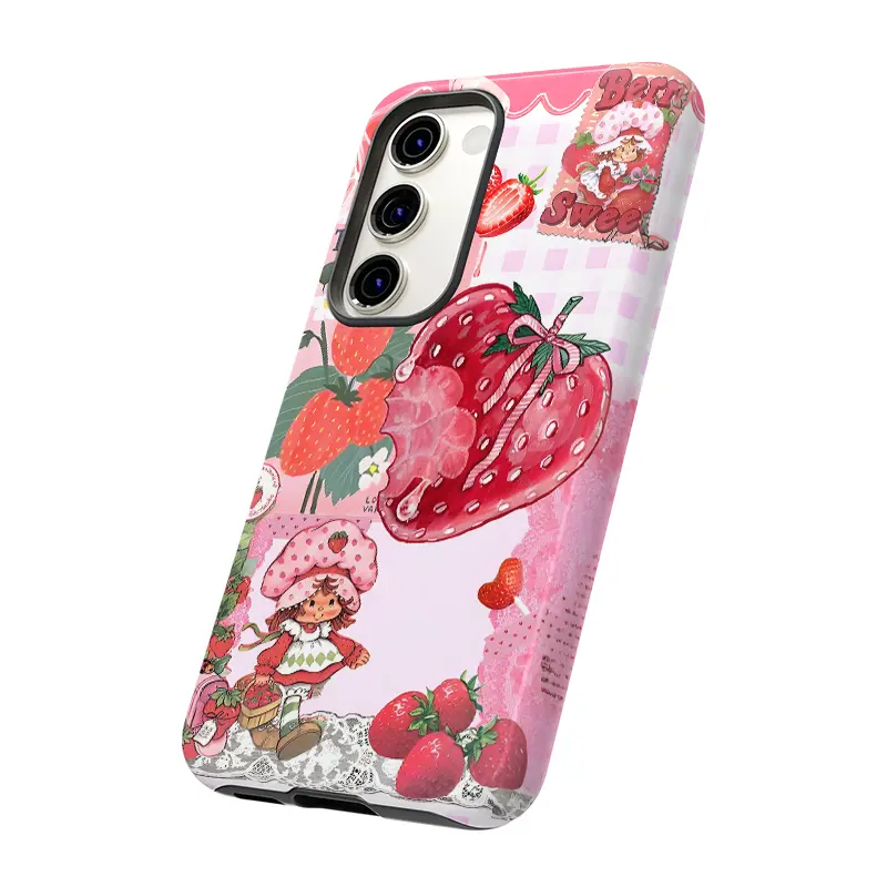 Strawberry Shortcake Phone Case,Shockproof Rugged Cover Dual Layer Soft TPU Hard Bumper Shell for Samsung S25 S24 S23 S22 S21 NOTE20 Ultra A71 A56 A36