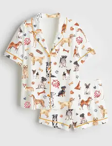 Watercolor Dog Breed All The Dog Fluffy Pets Portraits Pajama Set, Christmas Sleepwear Gifts Nightwear Pajama, Pajama Set Gift Mama Women