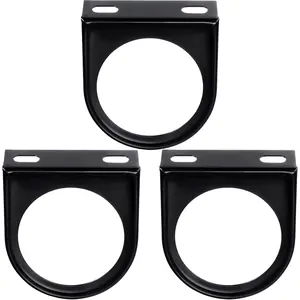Frienda 3 Pieces 2 Inch Single Gauge Mounting Panel Black Mounting Bracket Pod Single Hole Meter Gauge Pillar Mount Pod Holder for Auto, Truck, Boat and More