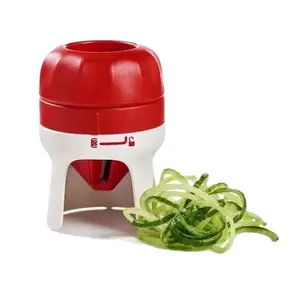 Handy ~Spiralizer - Compact Design with Red Top and Base, Ideal for Spiralizing Vegetables and Fruits