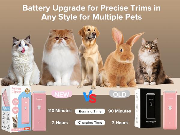 Feet Hair Trimmer, Dog Cat Clippers,Quiet Washable USB Rechargeable Cordless Dog Grooming Kit,Electric Pets Hair Trimmers Shaver Shears for Dogs and Cats