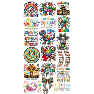 Autism Youth DTF Bundle, Autism Bundle, Autism heat transfers, Top Graphic Shirt Tshirt Summer