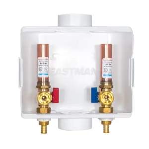 212 MAIN Cash Acme & Sharkbite Center Drain Wash Outlet Box with Pex, Ball Valve, Hammer Arrestors (Hammer Stop), Drywall Fit, Expansion Pex for Boating Water Sports