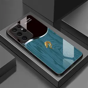 Suitable for [Galaxy S21 Ultra 5g] Personality simple split dragon pattern creative business high-end anti-drop glass mobile phone case affordable anti-drop anti-fingerprint-888