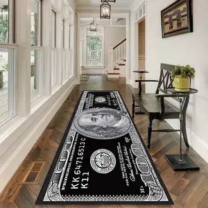Dollar Pattern Long Carpet, Room Living Room Rug, Decorative Area Rug, Office Floor Mat, Suitable for Bedroom Kitchen Home Decor Indoor Decoration Supplies