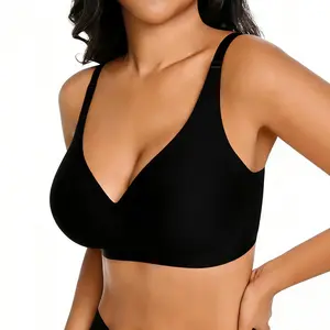 Women's Wireless Push Up Bra, Seamless Soft Support Bra, No Gaping Cups Lift & Enhance, No Underwire No Digging, Breathable Fabric for All-Day Daily Wear Womenswear Chic