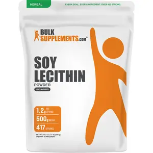 BulkSupplements - Soy Lecithin Powder - Digestive Support - Healthy Skin - 500g - 1.2g per Serving