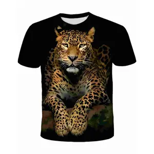 Unisex Realistic Leopard 3D Graphic T-Shirt for Adults, Casual Daily Wear & Outdoor Activities, Bold Wild Animal Print Tee for Men & Women