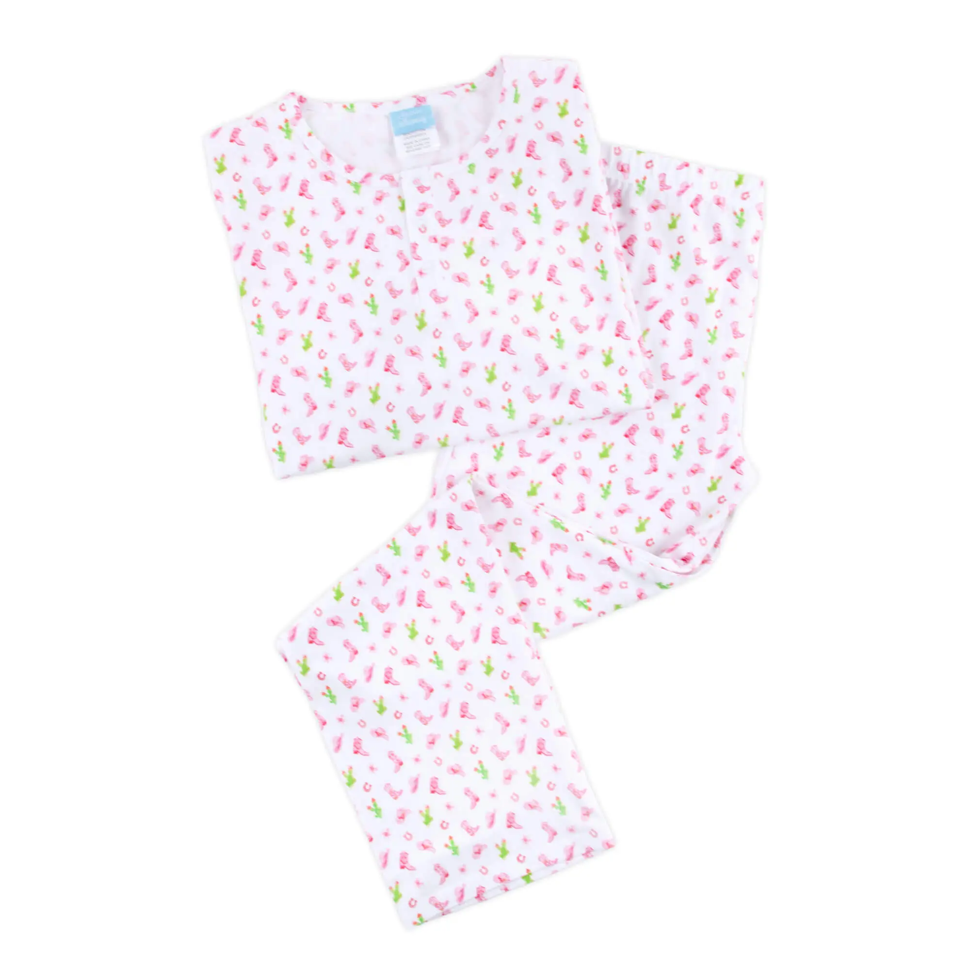 Western Cowboy Pink Women's Pajamas - Cute Rodeo Theme Ladies PJ Set