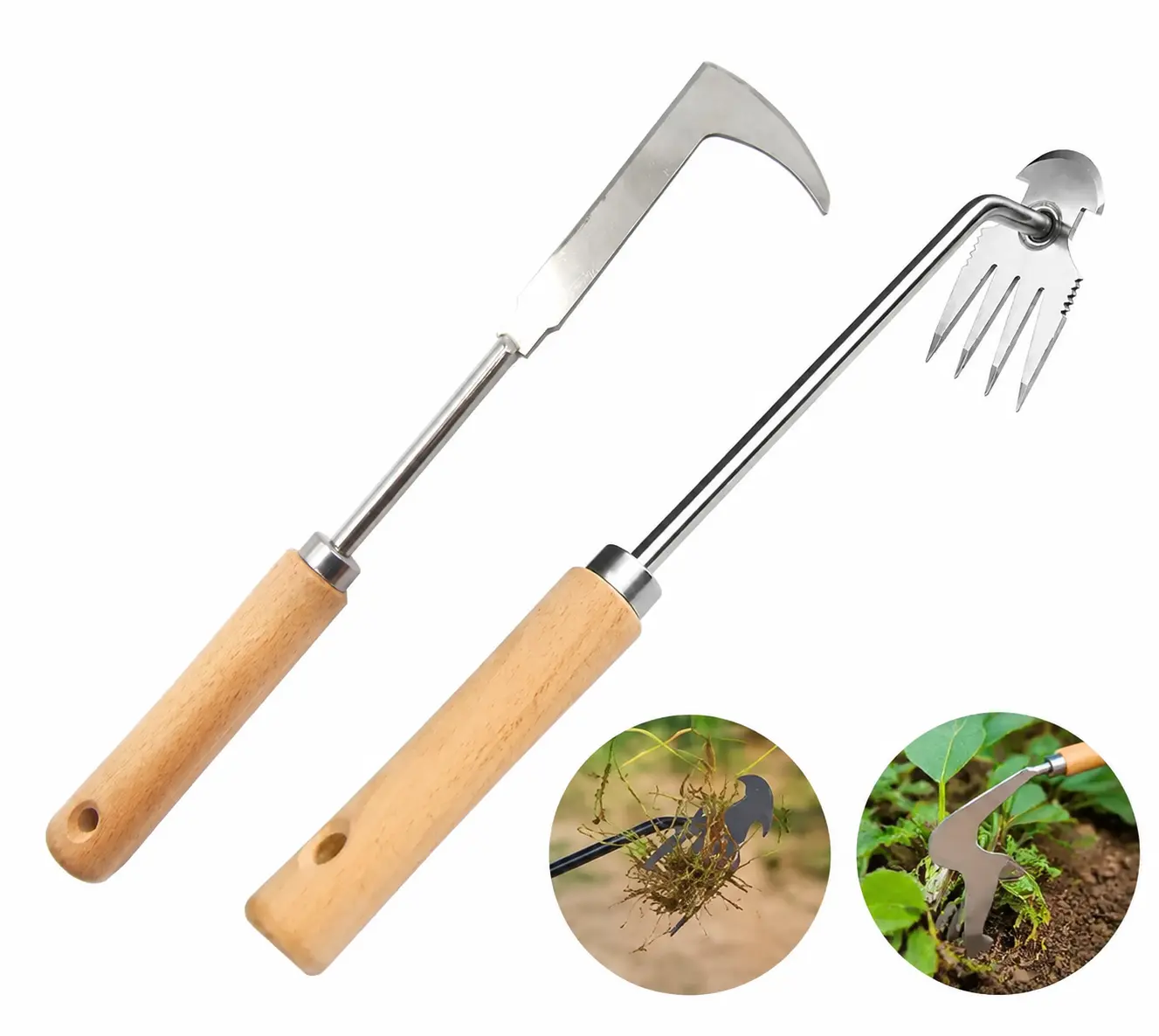 1 set Crack Weeder, Crevice Weeding Manual Stainless Steel Gardening Tool | L-shaped blade, razor-sharp hardened, rust-resistant, comfortable handle, 13in, for sidewalk cracks, driveway gaps, edging